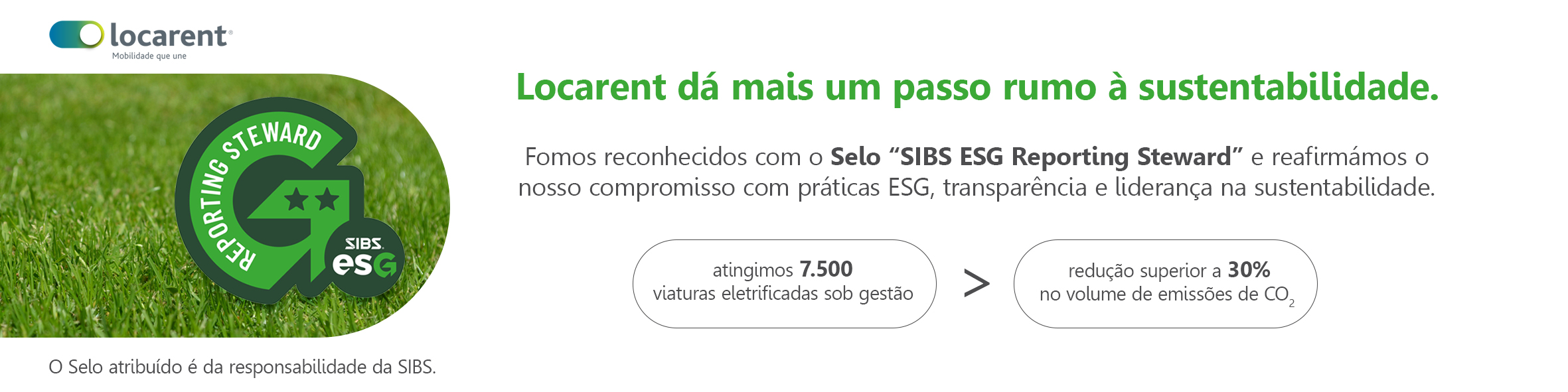 Locarent reconhecida, pela segunda vez, com o Selo "SIBS ESG Reporting Steward"